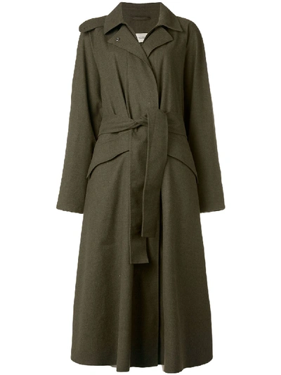 Holland & Holland Belted Midi Trench Coat - Green