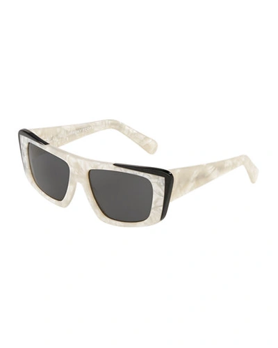 Alain Mikli Rectangle Acetate Sunglasses In White