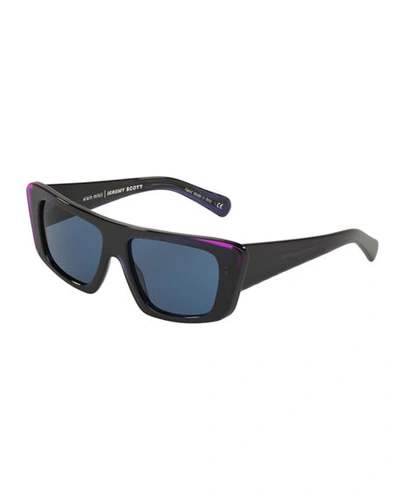 Alain Mikli Rectangle Acetate Sunglasses In Blue