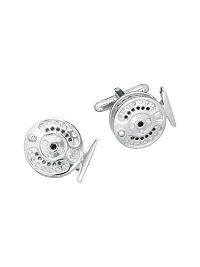 Link Up Fly-fishing Reel Cufflinks In Silver