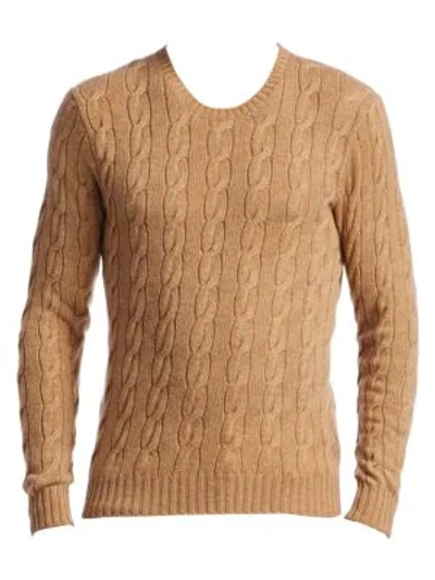 Ralph Lauren Cableknit Cashmere Sweater In Camel