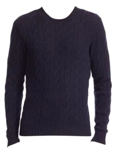 Ralph Lauren Cableknit Cashmere Sweater In Classic Navy