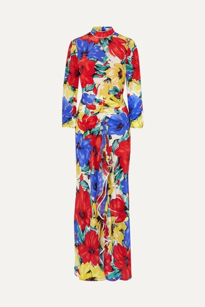 Rixo London Lucy Open-back Floral-print Silk Crepe De Chine Dress In Multi