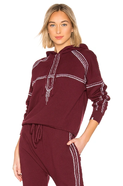 The Upside Phoenix Embroidered Cotton Sweatshirt In Burgundy