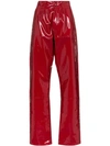 Gmbh X Browns Marie High-waisted Vinyl Trousers In 113 - Red