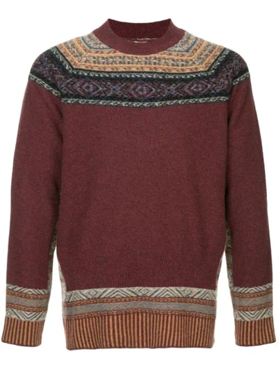 Kent & Curwen Patterned Sweater In Red