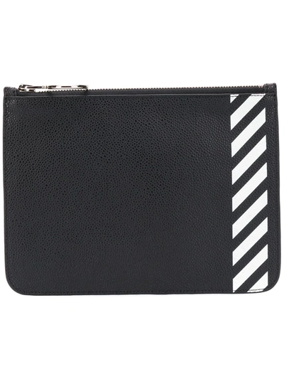Off-white Diagonal Stripe Purse In Black