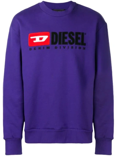 Diesel S-crew-division Sweatshirt In Purple