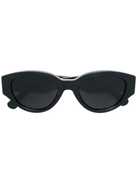 Retrosuperfuture Round Frame Sunglasses In Black Modesens