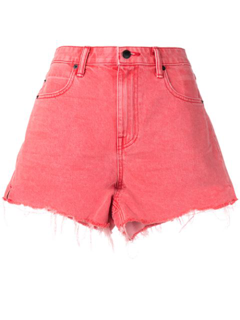 red destroyed shorts