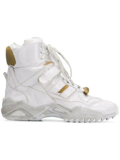 Maison Margiela Lace-up Hi-top Sneakers In White