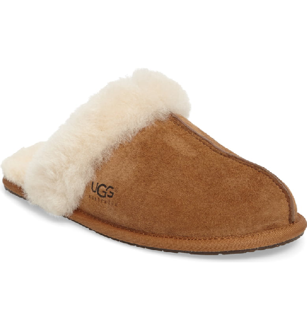 Ugg Scuffette Shearling Slide Slipper, Espresso In Chestnut | ModeSens