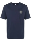 Loewe Anagram Embroidery Cotton Jersey T-shirt In Navy