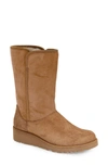 Ugg Amie Slim Short Wedge Boots In Chestnut Suede