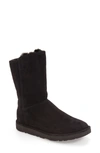 Ugg Abree Ll Short Suede And Sheepskin Boots In Nero Suede