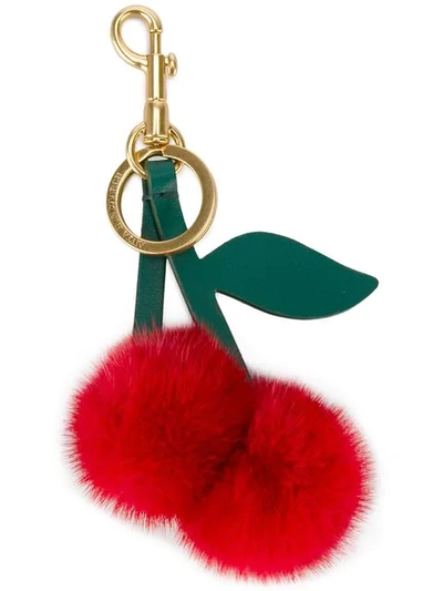 Anya Hindmarch Cherry Keyring In Red