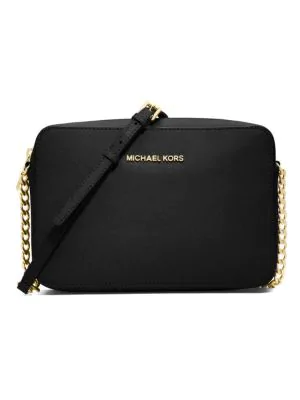 Michael Michael Kors Large Jet Set Leather Camera Bag In Black | ModeSens