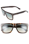 Tom Ford Morgan 57mm Flat Top Sunglasses - Havana/ Turquoise Gradient