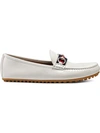 Gucci Kanye Bit Driving Loafer In White Leather