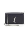 Saint Laurent Medium Kate Grained Leather Chain Shoulder Bag In Marine