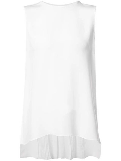 Adam Lippes Corded Lace Pleated Top In White