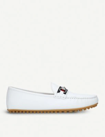 Gucci Kanye Leather Driving Shoes In White