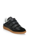 Isabel Marant Beth Grip-tape Leather Sneakers In Black