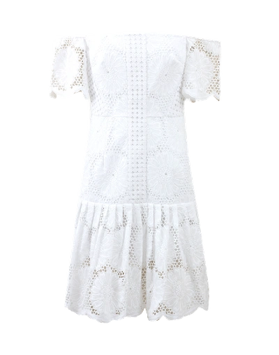 N Nicholas Sunflower Lace Dress In White