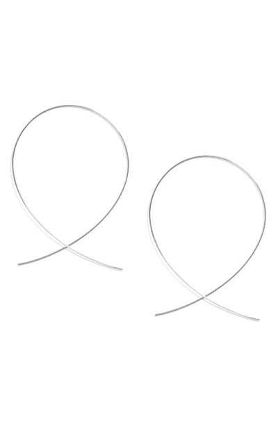 Lana Jewelry Large Upside Down Hoop Earrings In White Gold