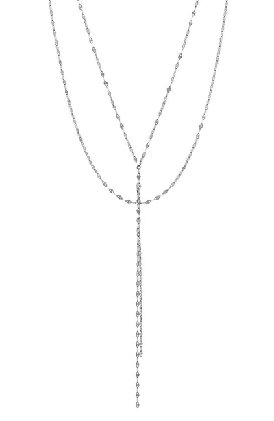 Lana Jewelry Blake Lariat Necklace In White Gold