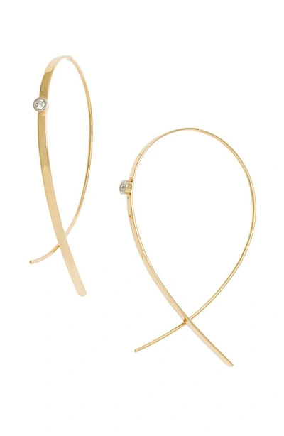 Lana Jewelry Small Upside Down Diamond Hoop Earrings In Yellow Gold