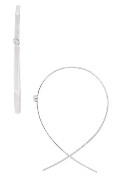Lana Jewelry Women's Upside Down 14k Rose Gold & Diamond Wire Hoop Earrings In White Gold