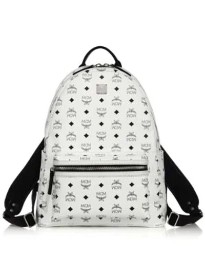 Mcm Stark Visetos Backpack In White