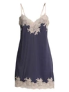 Natori Sleepwear Enchant Floral Lace Chemise In Navy