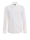 Michael Kors Stretch Cotton Slim Fit Button-down Shirt In White