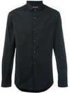 Michael Kors Slim Fit Long Sleeve Stretch Cotton Button Down Shirt In Black