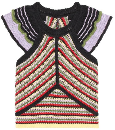 Alexa Chung Striped Cotton Top In Multicoloured