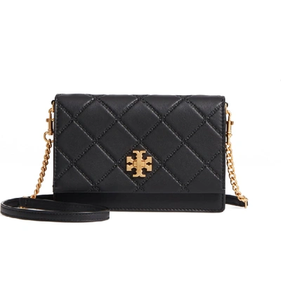 TORY BURCH MINI GEORGIA QUILTED LEATHER SHOULDER BAG - BLACK 41482
