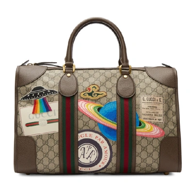Gucci Brown Gg Supreme Courrier Tote In 8343 B.eb/n.ac/vrv/n