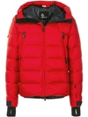 Moncler Padded Hooded Jacket In Red