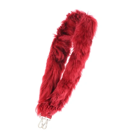Fendi Fur Bag Strap In Red