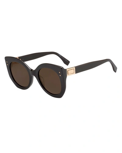 Fendi Acetate Cat-eye Sunglasses In Black