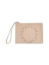 Stella Mccartney Faux Leather Logo Wristlet In Pink