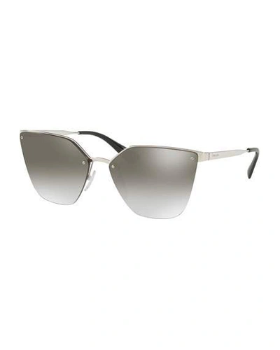 Prada Mirrored Square Cat-eye Sunglasses In Gray