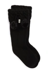 Ugg Pure(tm) Pompom Tall Rain Boot Sock In Black Wool