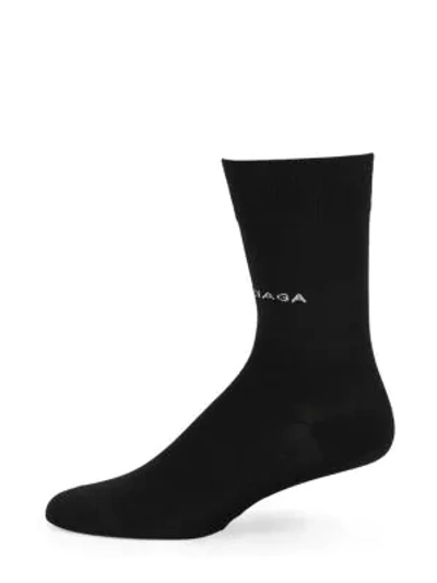 Balenciaga Logo Socks In Black White