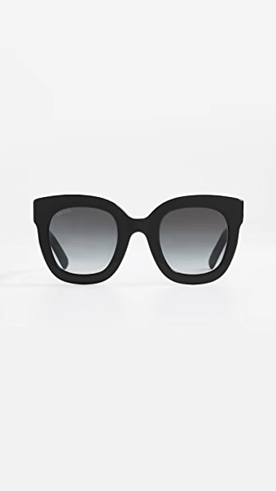 Gucci Urban Stars Rectangle Sunglasses In Black/grey