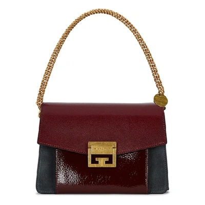 Givenchy Gv3 Small Leather Shoulder Bag In Aubergine
