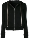 Rick Owens Drkshdw Zip Front Hoodie In Black