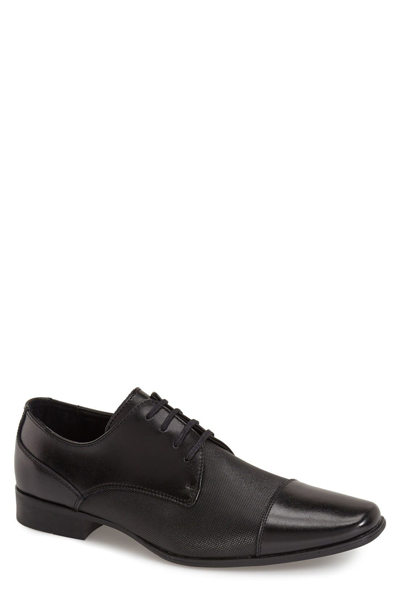 Calvin Klein Men's Bram Diamond Textured Oxfords Men's Shoes In Black